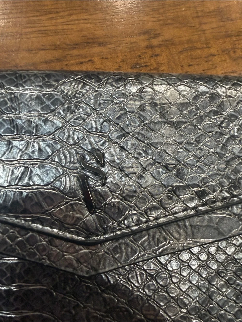 Victoria's Secret Metallic Silver Textured Wallet